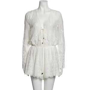 ZIMMERMANN Silk V-Neck Romper M